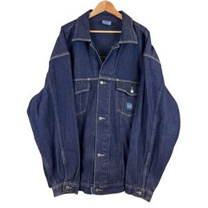 School Of Hard Knocks SOHK Men's Denim Jacket Button Up Blue Size‎ 3XL Vintage